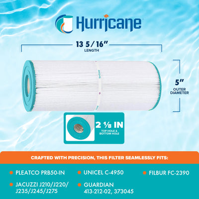 Hurricane Spa Filter Cartridge for Pleatco PRB50-IN & Unicel C-4950 (Open Box)