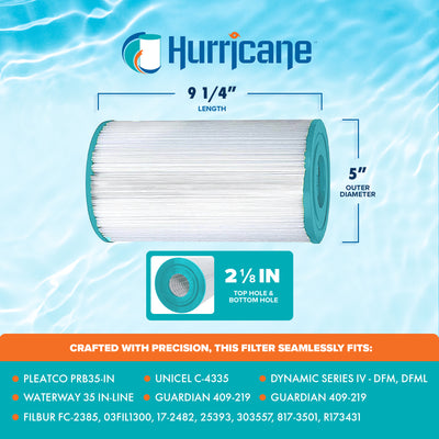 Hurricane 2 Pack HF4335-01 Advanced Pool and Spa Filter Cartridge Replacement