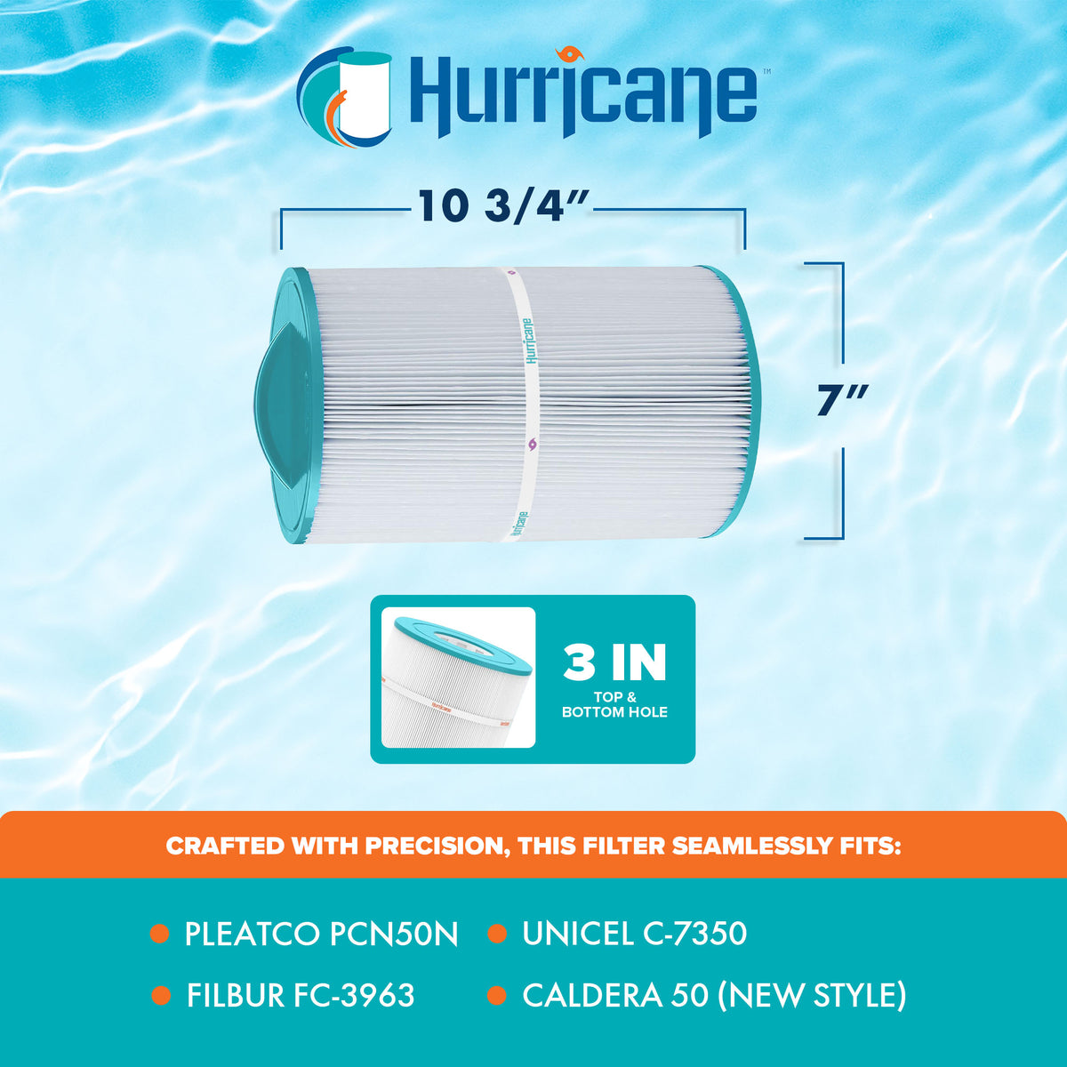Hurricane 4 Pack HF7350-01 Advanced Pool and Spa Filter Cartridge Replacement