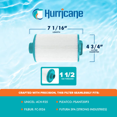 Hurricane Advanced Pool Filter Cartridge Replace w/ Advanced Bond Filter, 2 Pack