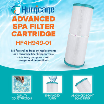 Hurricane HF4H949-01 Advanced Pool and Spa Filter Cartridge Replacement, White