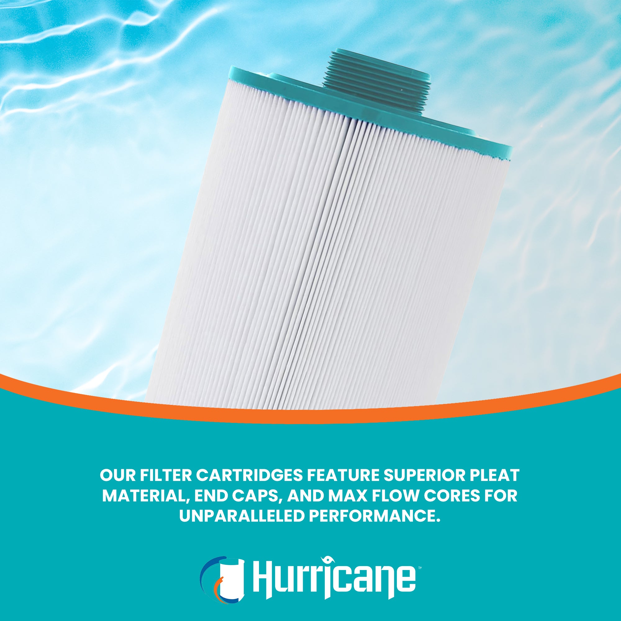 Hurricane HF4H23-01 Advanced Pool and Spa Filter Cartridge Replacement, White - VMInnovations