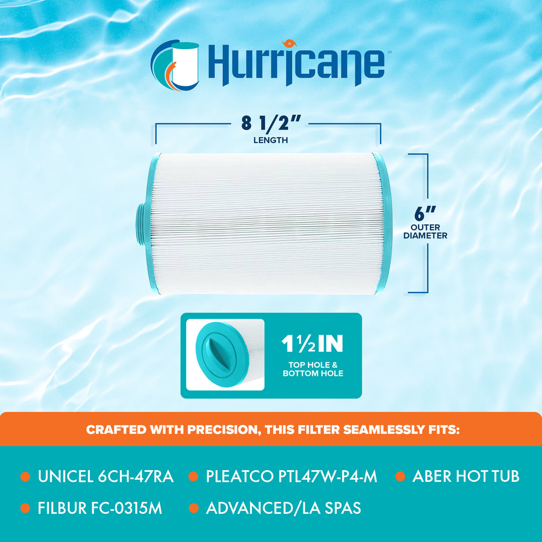 Hurricane 4 Pack HF6H47-01 Advanced Pool and Spa Filter Cartridge Replacement