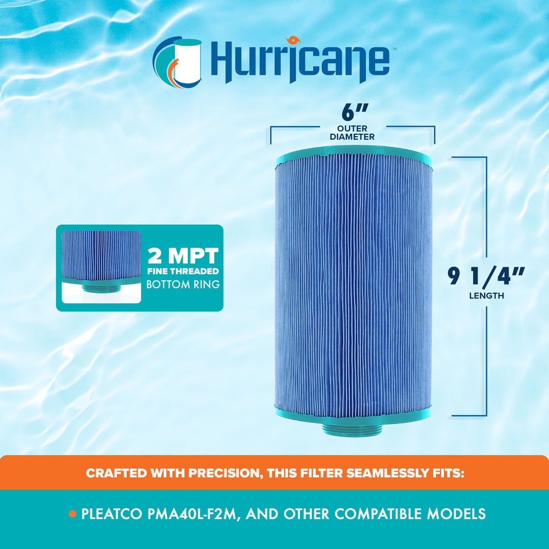 Hurricane HF-MAS09-01M Elite Aseptic Spa Filter Cartridge Replacement, Blue