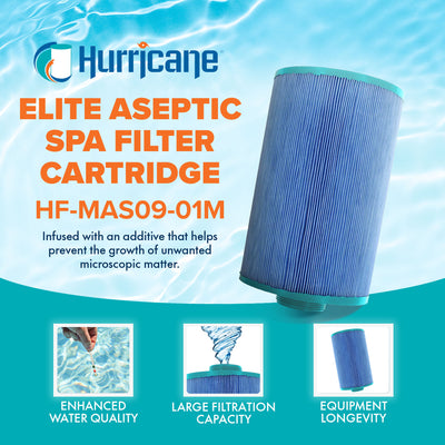 Hurricane Durable Elite Aseptic Pool & Spa Filter Cartridge Replacement, Blue