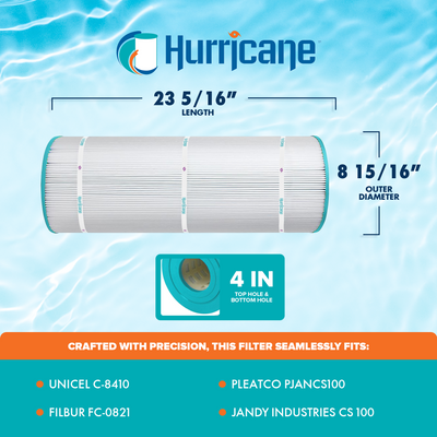 Hurricane Replacement Spa Filter Cartridge for Pleatco PJANCS100 & Unicel C8410