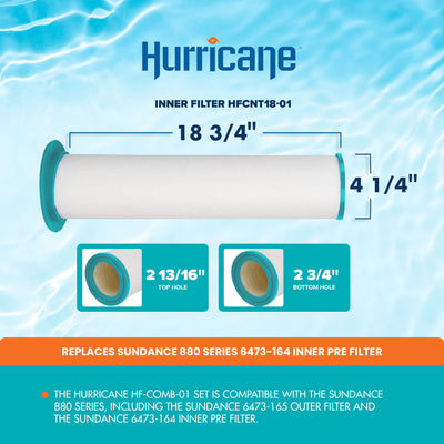 Hurricane Replacement Spa Filter Set for Sundance Series 880 6473-165 (Open Box) - VMInnovations