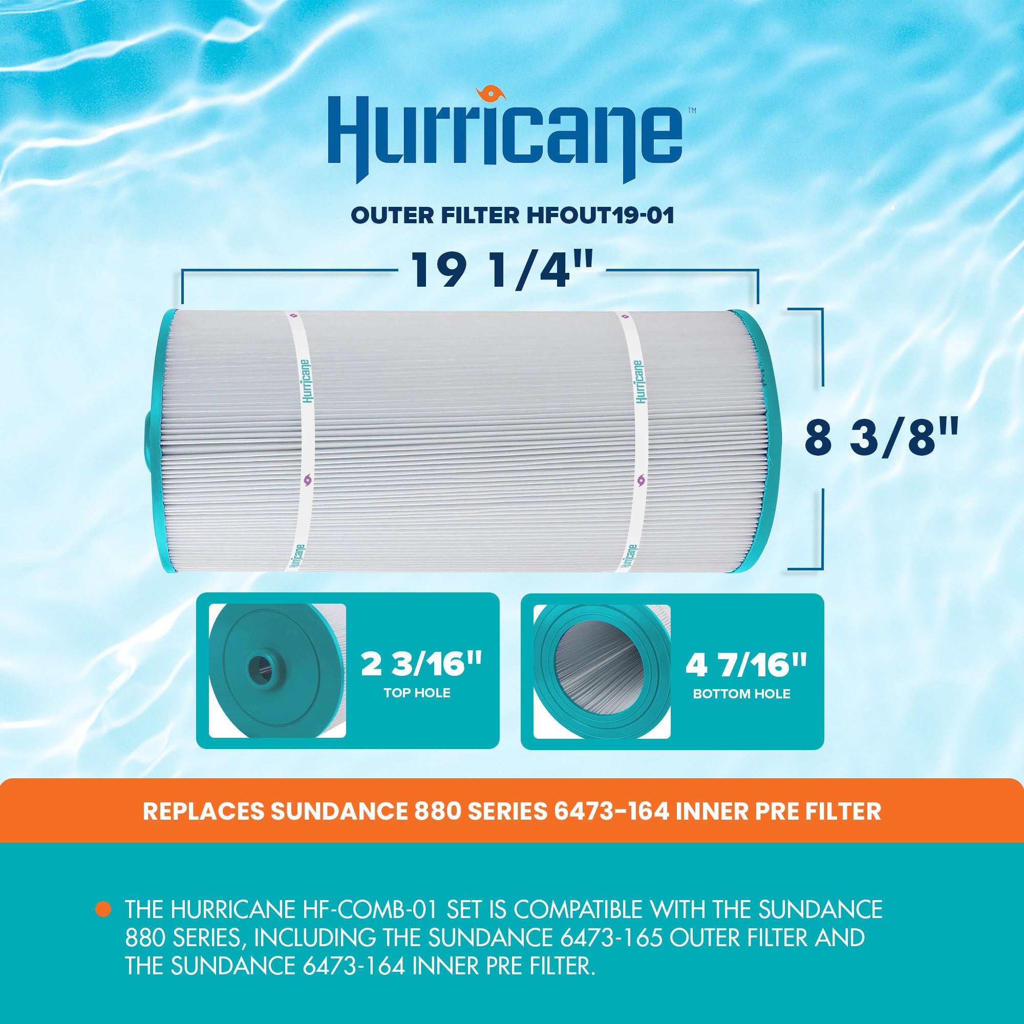 Hurricane Replacement Spa Filter Set for Sundance Series 880 6473-165 (Open Box) - VMInnovations