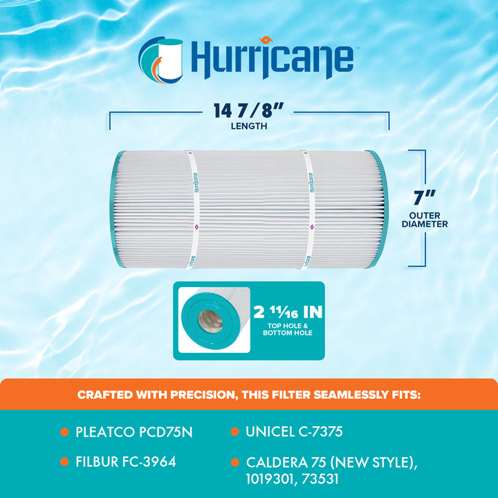 Hurricane HF7375-01 Advanced Pool and Spa Filter Replacement, White (Open Box)