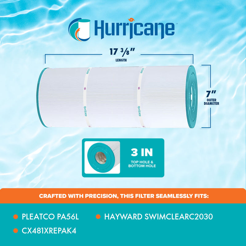 Hurricane Replacement Spa Filter Cartridge for Hayward SwimClearC2030 (4 Pack)