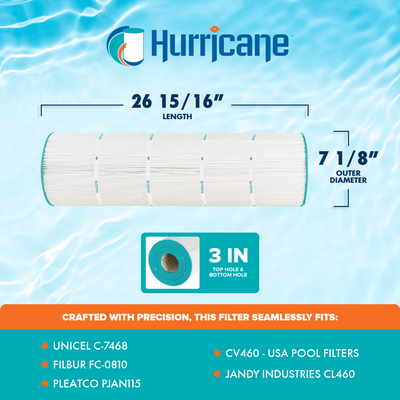Hurricane Spa Filter Cartridge for Pleatco PJAN115 & Unicel C-7468 (4pk) (Used)