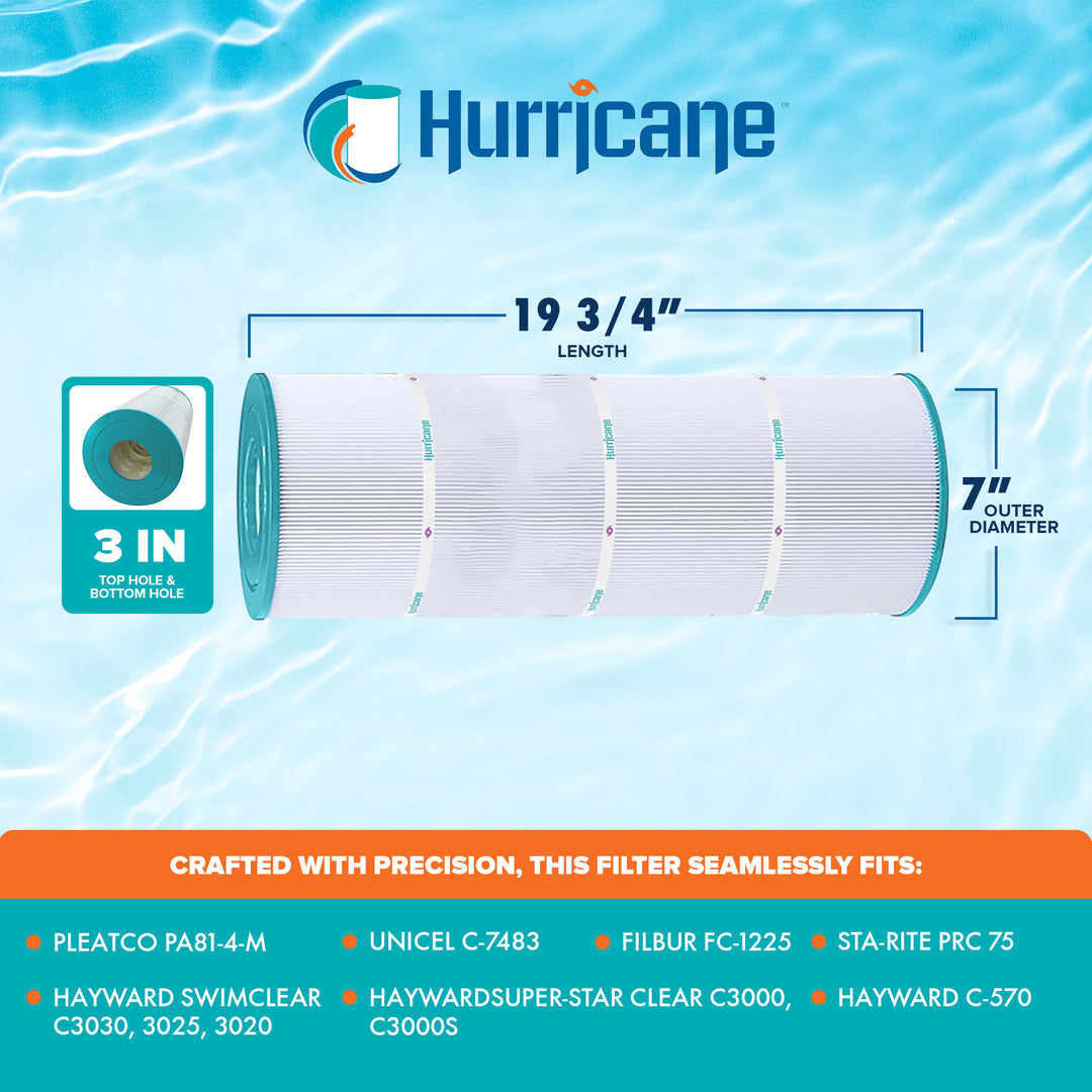 Hurricane 12 Pack HF7483-04 Advanced Pool and Spa Filter Cartridge Replacement