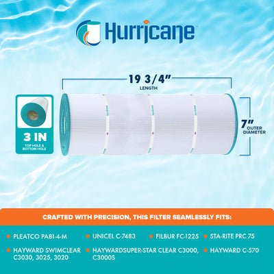 Hurricane 16 Pack HF7483-04 Advanced Pool and Spa Filter Cartridge Replacement - VMInnovations