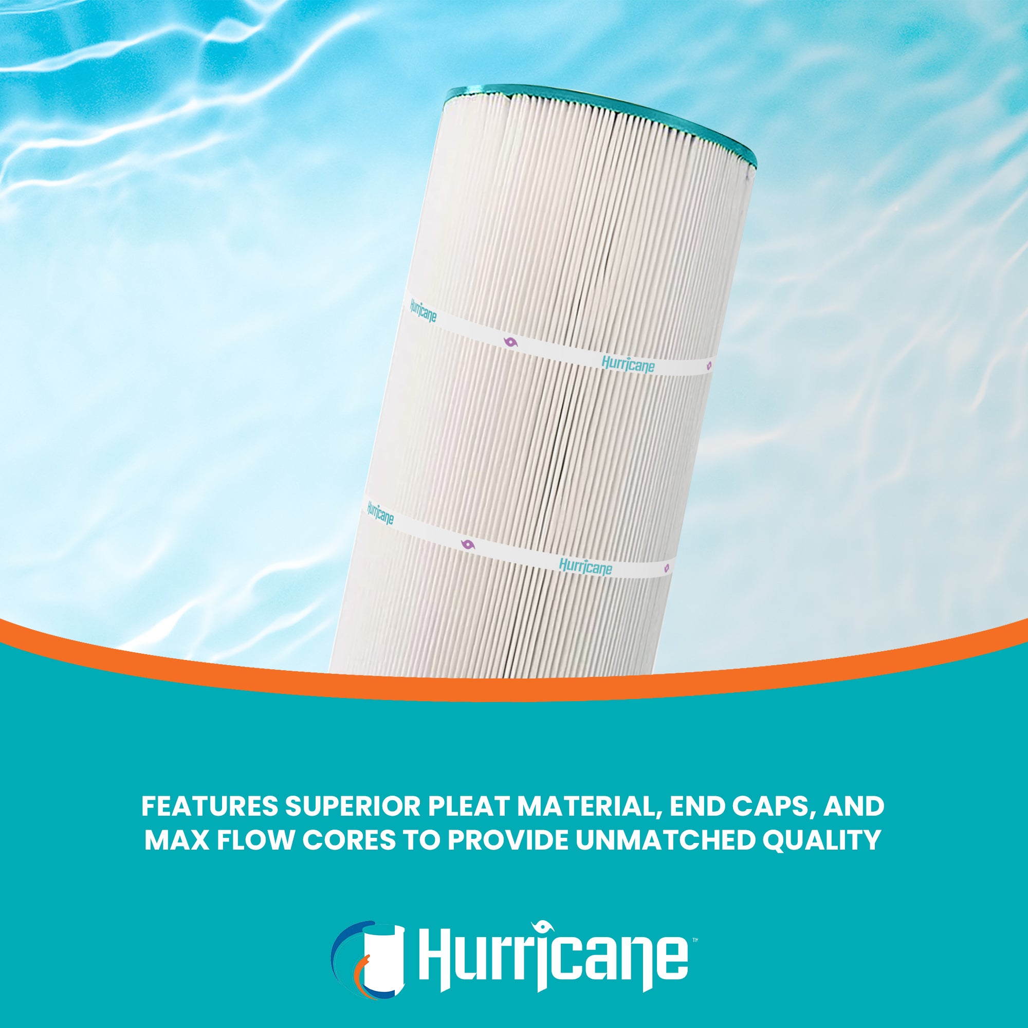 Hurricane HF8610-01 Advanced Pool and Spa Filter Cartridge Replacement, White - VMInnovations