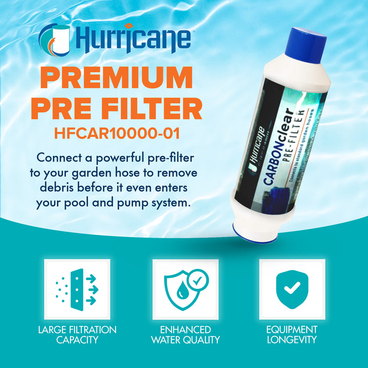 Hurricane Carbon Clear 10,000 Gallon Pre Filter for Hot Tub, Pool, and Pet Bath (3 Pack)