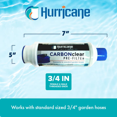 Hurricane Carbon Clear 10,000 Gallon Pre Filter for Hot Tub, Pool, and Pet Bath