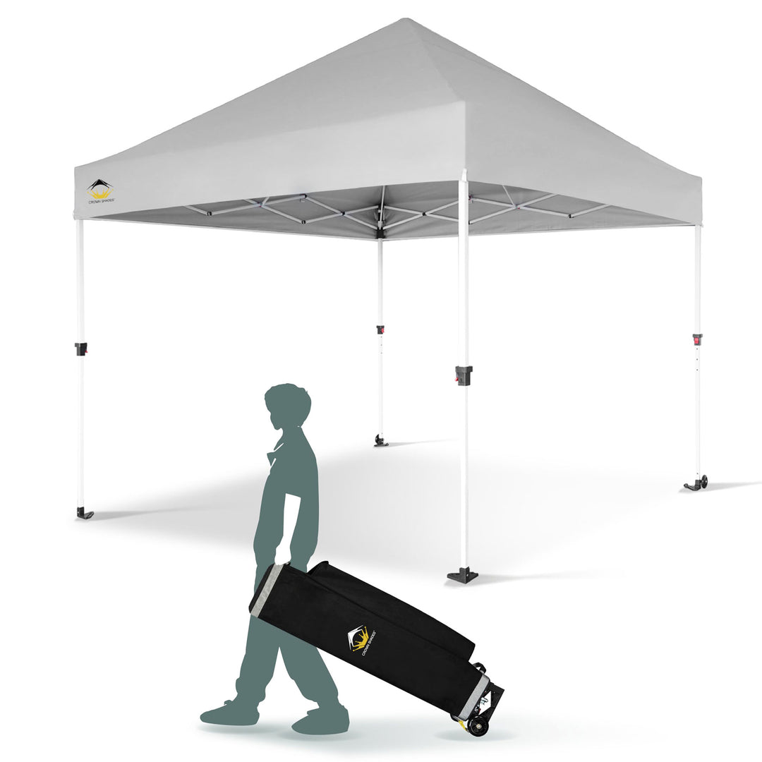 Crown Shades 10 x 10ft Instant Canopy Tent Portable Shelter, White (Used)