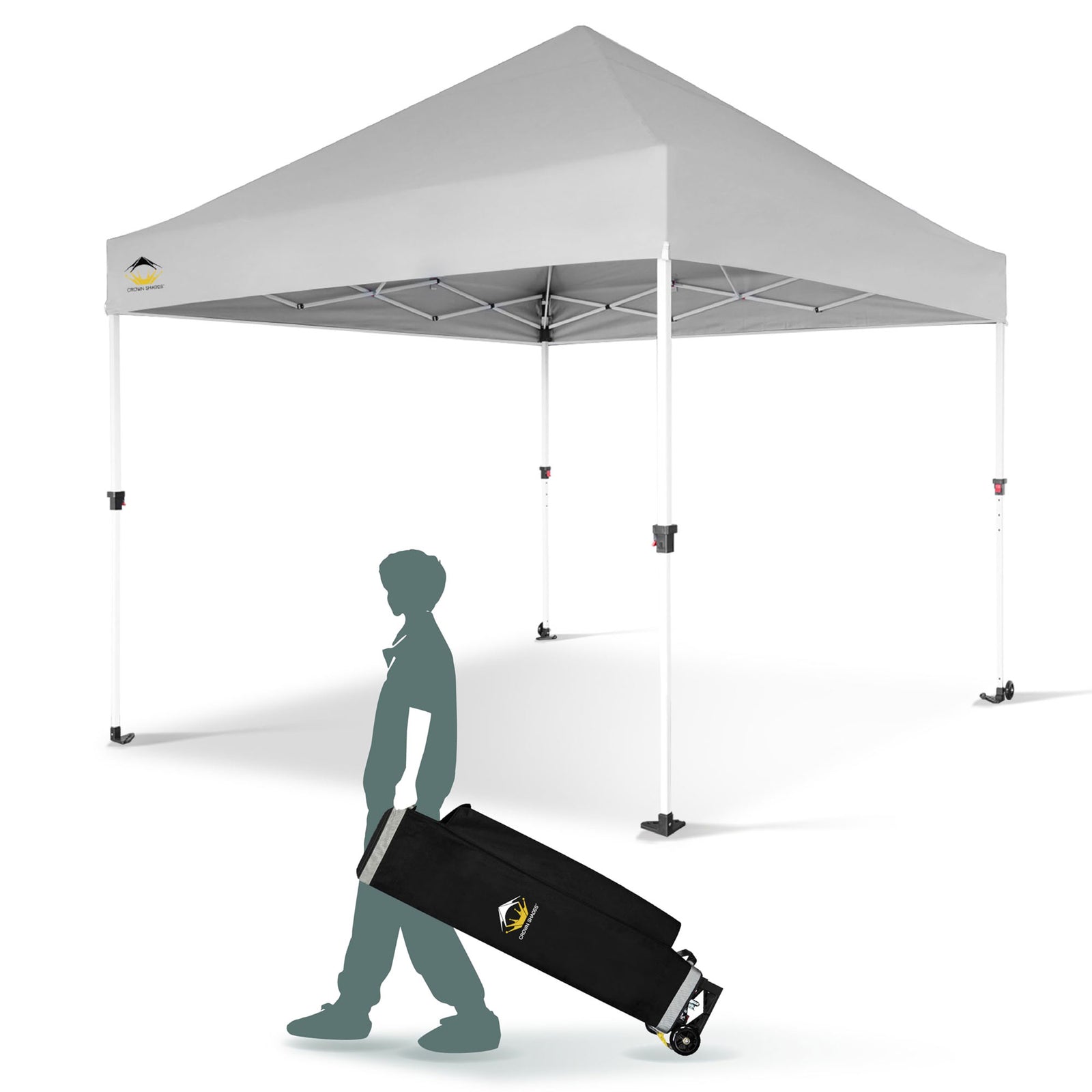 Crown Shades 10 x 10ft Instant Canopy Tent Portable Shelter, White (Used) - VMInnovations