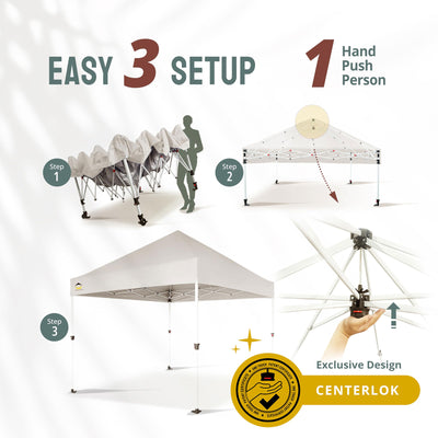 Crown Shades 10 x 10ft Instant Canopy Tent Portable Shelter, White (Used) - VMInnovations