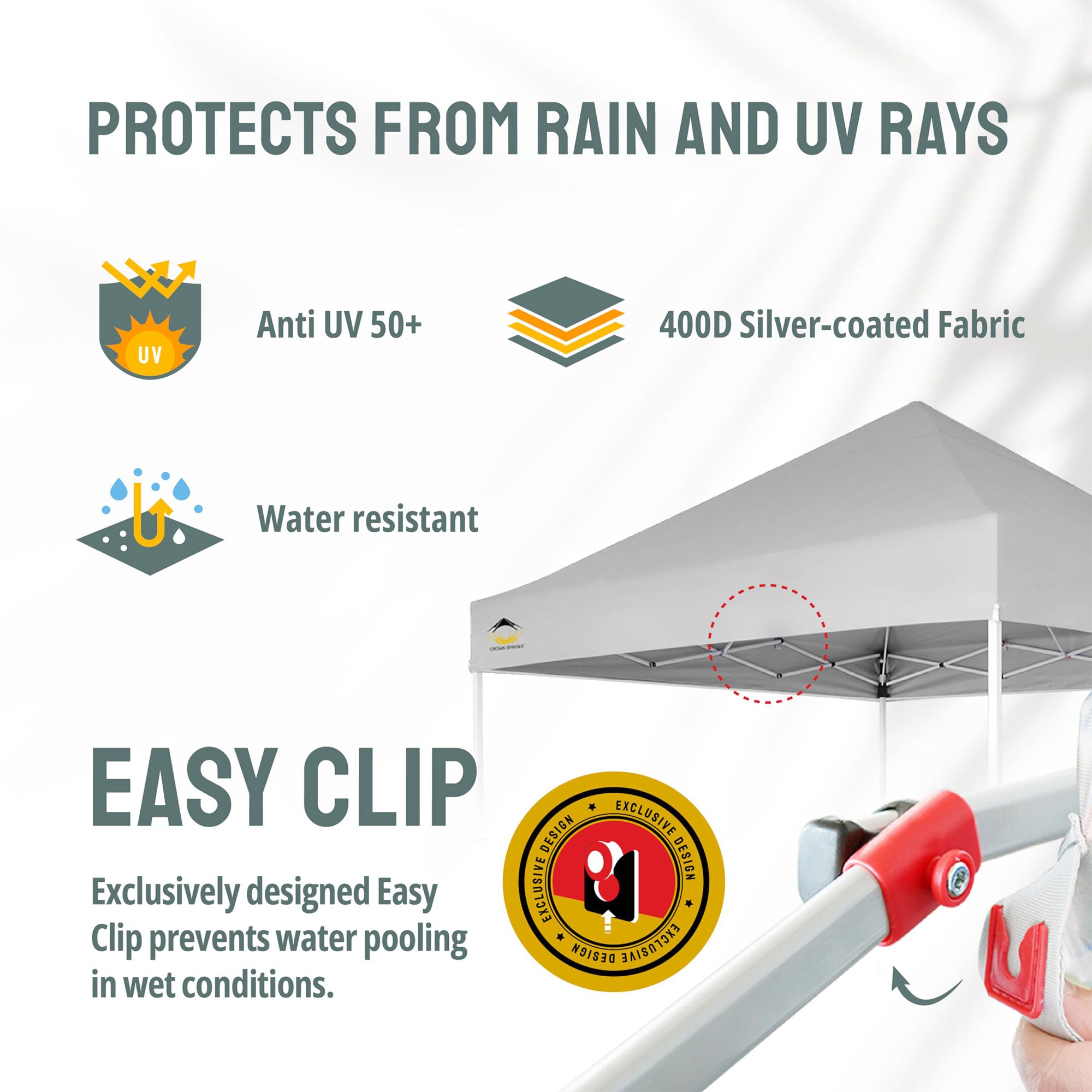 Crown Shades 10 x 10ft Instant Canopy Tent Portable Shelter, White (Used) - VMInnovations