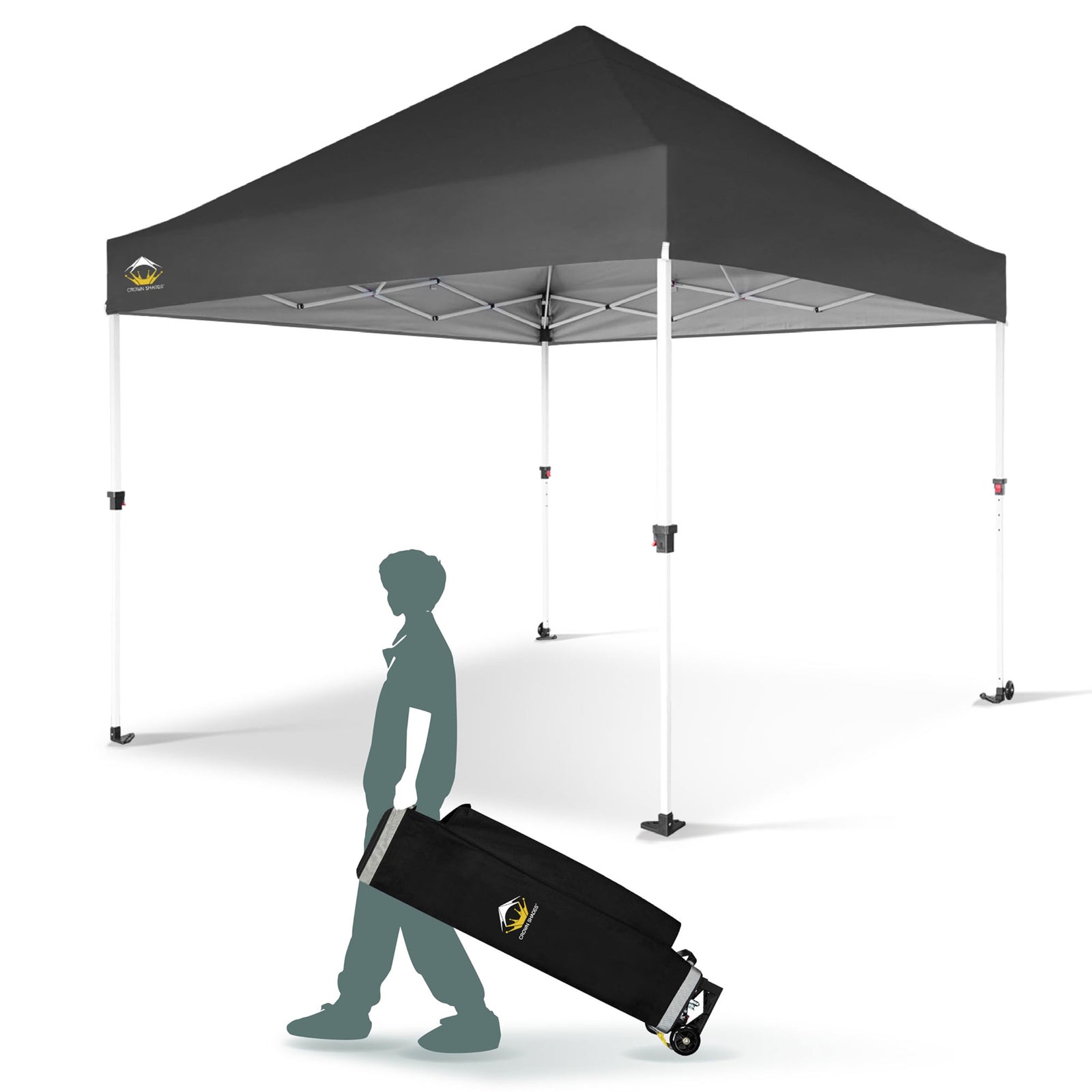 Crown Shades 10x10ft Instant Canopy Commercial Tent Portable Shelter, Grey(Used) - VMInnovations