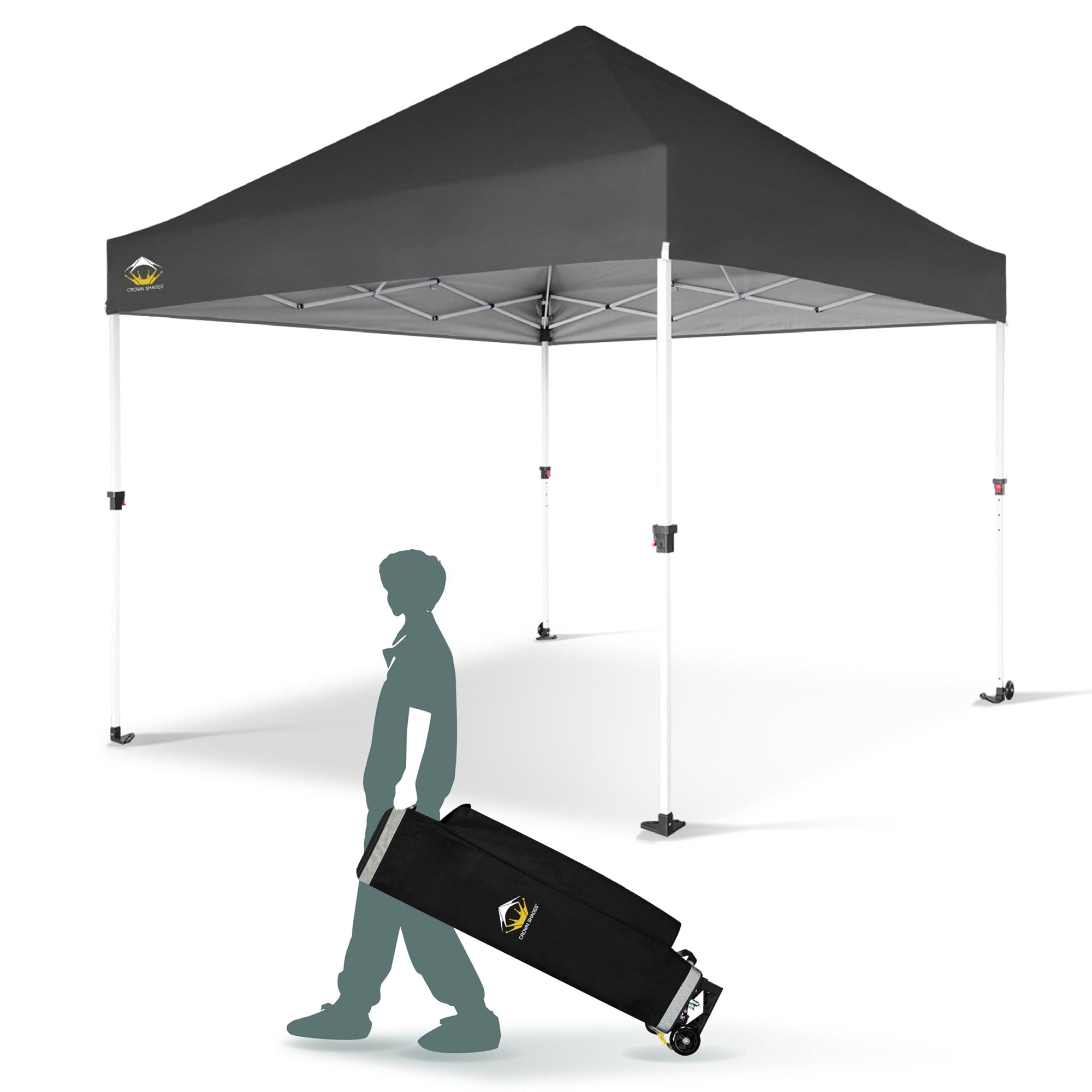 Crown Shades 10x10ft Instant Canopy Commercial Tent Portable Shelter, Grey(Used) - VMInnovations