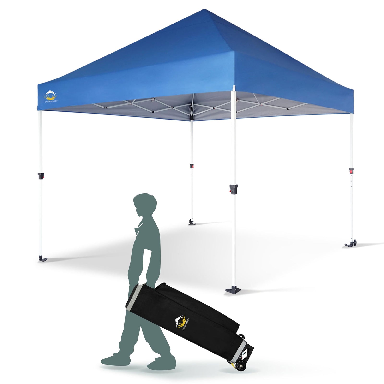 Crown Shades 10x10ft Instant Canopy Commercial Tent Portable Shelter, Blue(Used) - VMInnovations