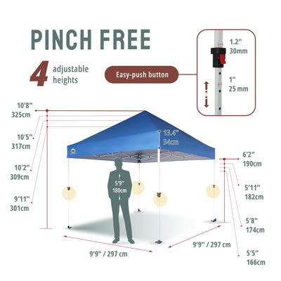 Crown Shades 10x10ft Instant Canopy Commercial Tent Portable Shelter, Blue(Used) - VMInnovations