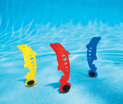 INTEX Underwater Swimming/Diving Pool Dolphin Toys (3 Pack) - Open Box