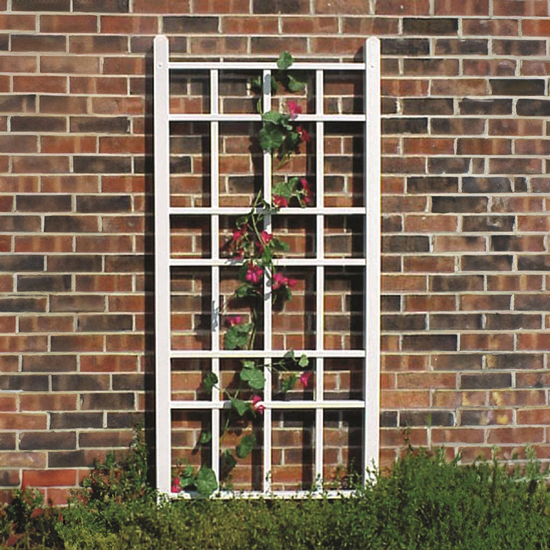 Dura-Trel Cottage 28 x 66 Inch PVC Vinyl Outdoor Garden Patio Trellis, White