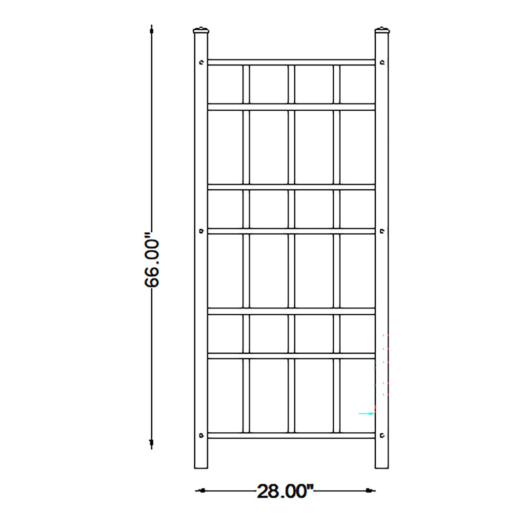 Dura-Trel Cottage 28 x 66 Inch PVC Vinyl Outdoor Garden Patio Trellis, White