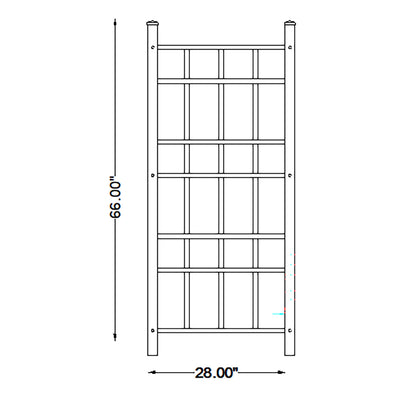 Dura-Trel Cottage 28"x66" PVC Vinyl Outdoor Garden Patio Trellis,White(Open Box)