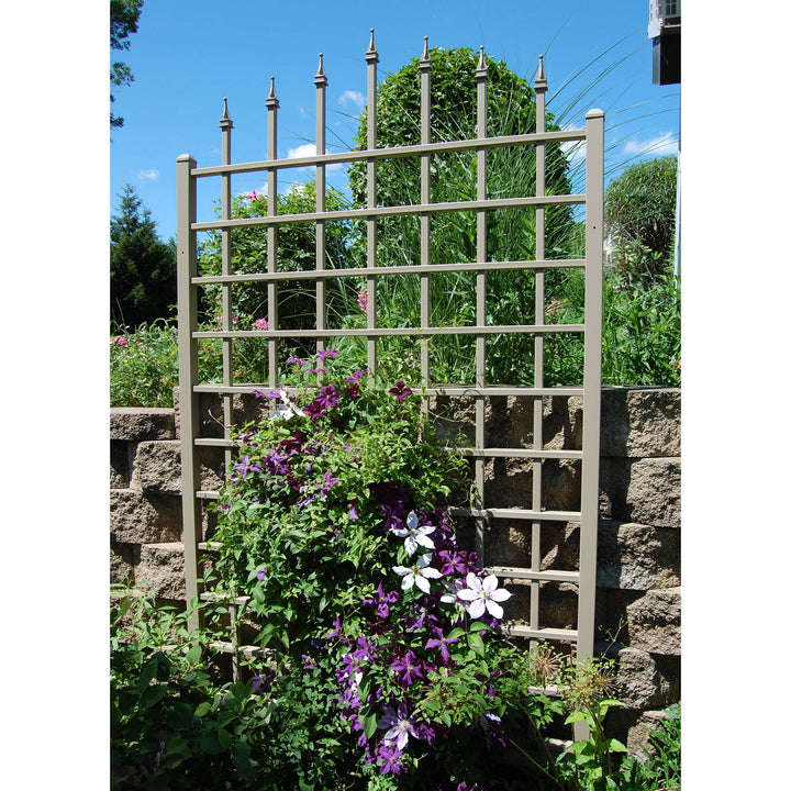 Dura-Trel Winchester 57"x95" PVC Vinyl Outdoor Garden Patio Trellis, Mocha(Used) - VMInnovations
