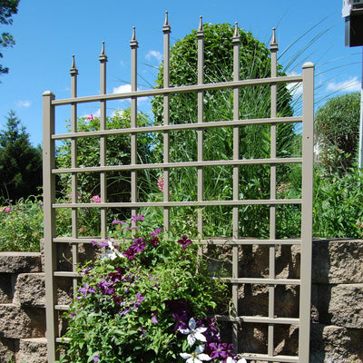 Dura-Trel Winchester 57 x 95 Inch PVC Outdoor Garden Trellis, Mocha (For Parts)