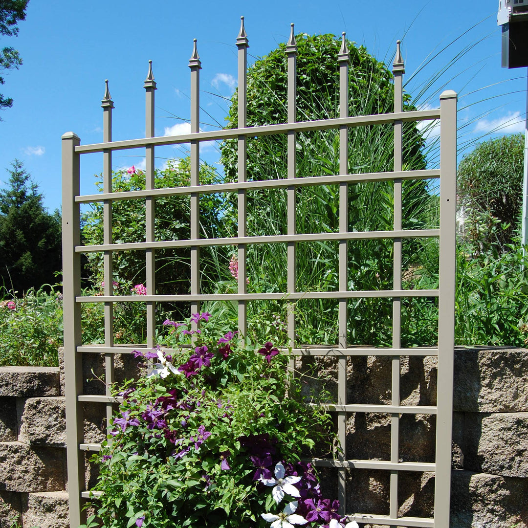 Dura-Trel Winchester 57"x95" PVC Vinyl Outdoor Garden Patio Trellis, Mocha(Used) - VMInnovations