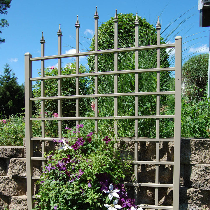 Dura-Trel Winchester 57"x95" PVC Vinyl Outdoor Garden Patio Trellis, Mocha(Used) - VMInnovations