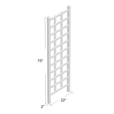 Dura-Trel Elmwood 22"x75" PVC Vinyl Outdoor Garden Patio Trellis,Mocha(Open Box)