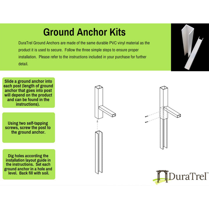 Dura-Trel Elmwood 22" x 75" Garden Trellis w/Ground Anchors, Mocha (For Parts) - VMInnovations