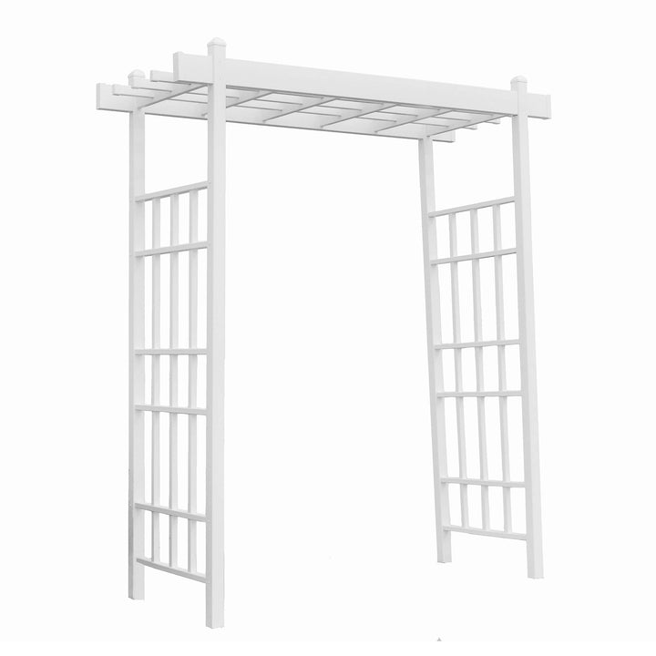 Dura-Trel Bakersfield 28 x 72 x 82 Inch PVC Vinyl Outdoor Garden Patio Arbor