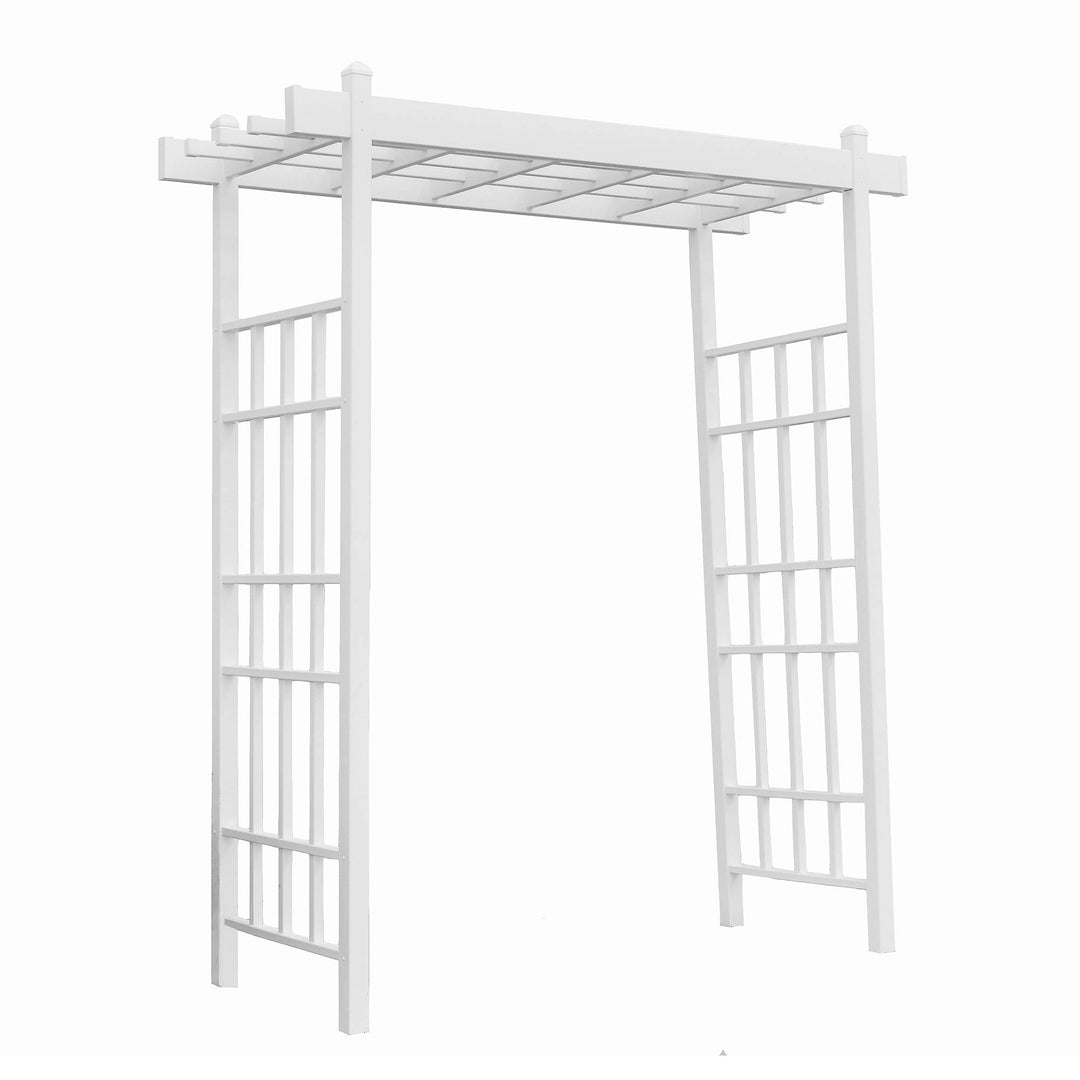 Dura-Trel Bakersfield 28 x 72 x 82 In. PVC Outdoor Garden Patio Arbor(For Parts)