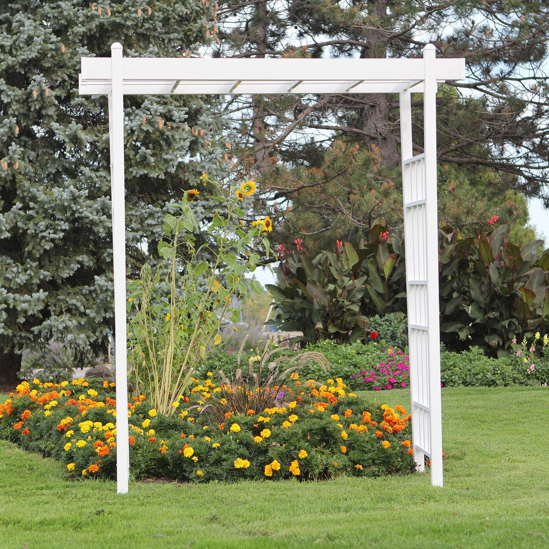 Dura-Trel Bakersfield 28 x 72 x 82 In. PVC Outdoor Garden Patio Arbor(For Parts)