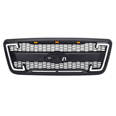 AMERICAN MODIFIED Raptor Style Mesh Grille for 2004-2008 Ford F150, Matte Black