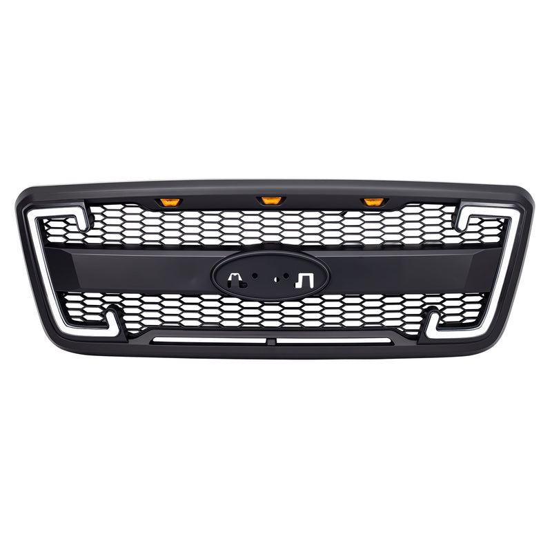 AMERICAN MODIFIED Raptor Style Mesh Grille for 2004-2008 Ford F150, Matte Black