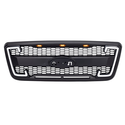 AMERICAN MODIFIED Raptor Style Mesh Grille for 2004-2008 Ford F150, Matte Black