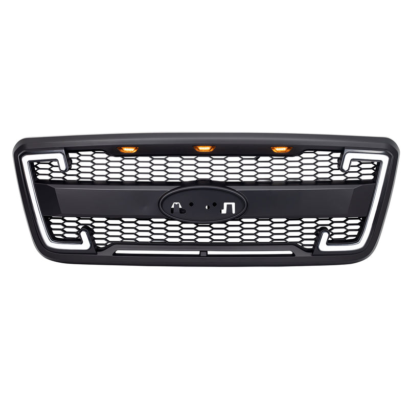 AMERICAN MODIFIED Raptor Style Mesh Grille for 2004-2008 Ford F150, Matte Black