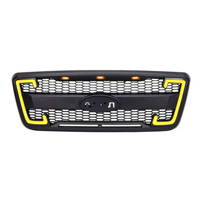 AMERICAN MODIFIED Raptor Style Mesh Grille for 2004-2008 Ford F150, Matte Black