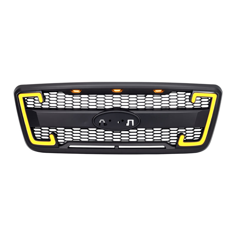 AMERICAN MODIFIED Raptor Style Mesh Grille for 2004-2008 Ford F150, Matte Black