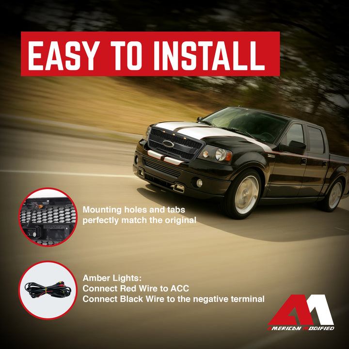 AMERICAN MODIFIED Raptor Style Mesh Grille for 2004-2008 Ford F150 (Open Box)