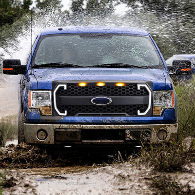 AMERICAN MODIFIED Raptor Mesh Grille for 09-14 Ford F150, Matte Black(For Parts) - VMInnovations