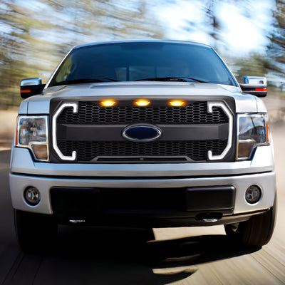 AMERICAN MODIFIED Raptor Mesh Grille for 09-14 Ford F150, Matte Black(For Parts) - VMInnovations
